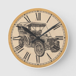 Redondo Mediano Reloj de pared: auto antiguo