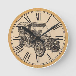 Redondo Mediano Reloj de pared: auto antiguo