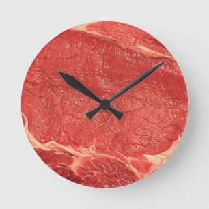 Redondo Mediano reloj de pared, carne, carne de vaca