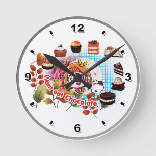 Redondo Mediano Reloj de pasteles de chocolate