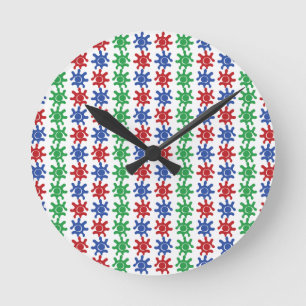 Redondo Mediano Reloj de patrón abstracto impar