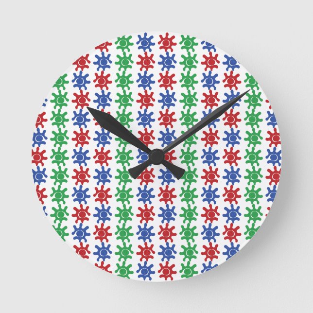 Redondo Mediano Reloj de patrón abstracto impar (Anverso)