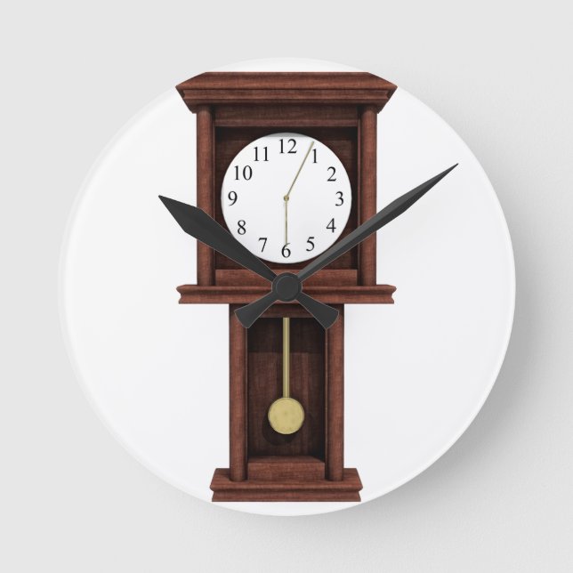 Redondo Mediano Reloj de péndulo antiguo (Anverso)