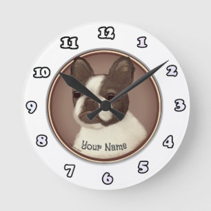 Redondo Mediano Reloj de perro Boston Terrier