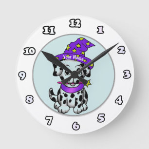 Redondo Mediano Reloj de perro cachorro mago
