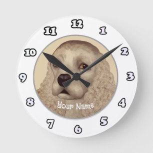 Redondo Mediano Reloj de perro Cocker Spaniel