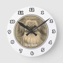 Redondo Mediano Reloj de perro de Pekín