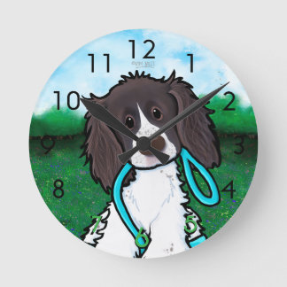 Redondo Mediano Reloj de perro KiniArt Springer Spaniel