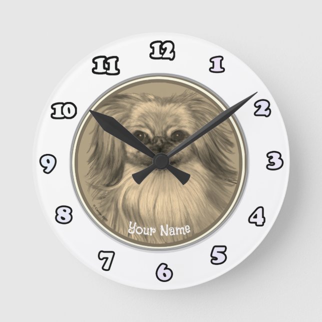 Redondo Mediano reloj de perro pequinés (Anverso)