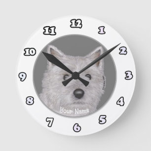 Redondo Mediano Reloj de perro Terrier Cairn