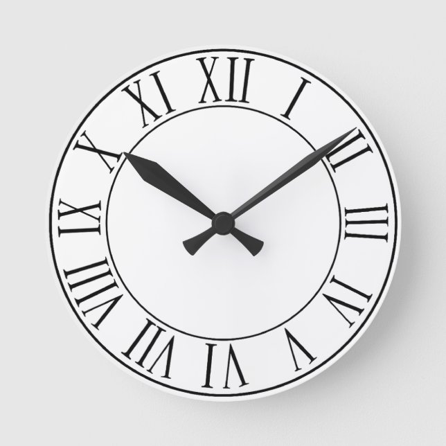 Redondo Mediano Reloj de Personalizable con números (Anverso)