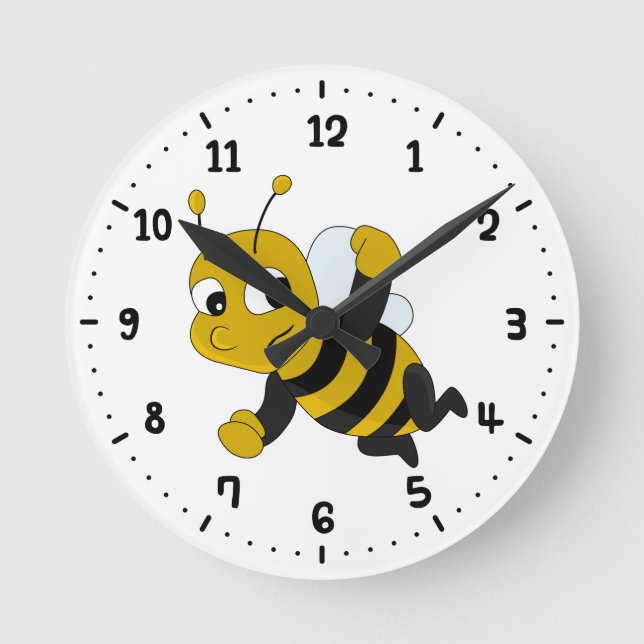 Redondo Mediano Reloj de personalizado de abejas (Anverso)