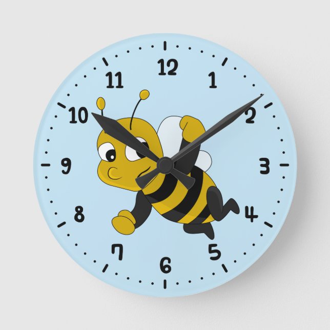 Redondo Mediano Reloj de personalizado de abejas (Anverso)