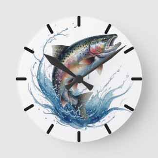 Redondo Mediano Reloj de pesca de trucha saltarina colorido