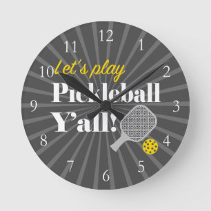 Redondo Mediano Reloj de Pickleball Vamos a Jugar Regalo Divertido