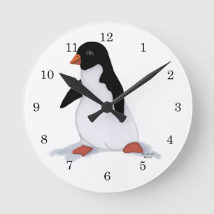 Redondo Mediano Reloj de pingüino