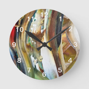 Redondo Mediano Reloj de pintura abstracta de Kook Art - Reloj de 
