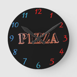Redondo Mediano Reloj de pizza