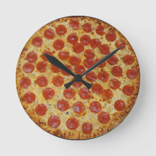 Redondo Mediano Reloj de pizza