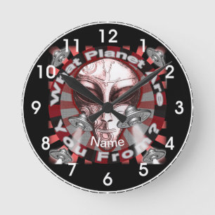 Redondo Mediano Reloj de Planeta Alien