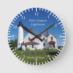 Redondo Mediano Reloj de Point Iroquois Lighthouse