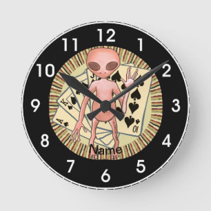 Redondo Mediano Reloj de póquer alienígena