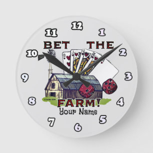 Redondo Mediano Reloj de póquer Bet The Farm