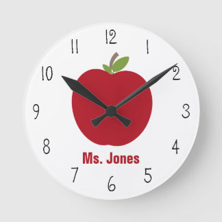 Redondo Mediano Reloj de profesores de Apple rojo