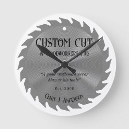 Redondo Mediano Reloj de pub de hoja de madera para carpintero