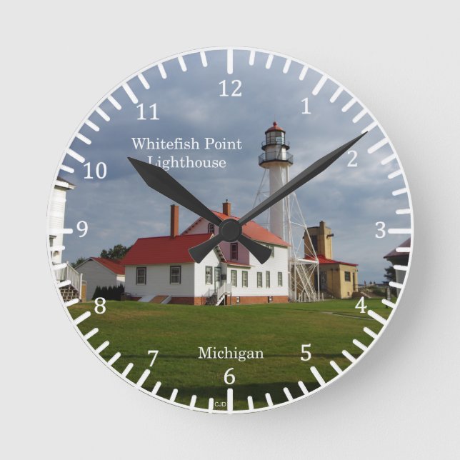 Redondo Mediano Reloj de punto de luz de Whitefish Point (Anverso)