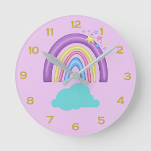 Redondo Mediano Reloj de redondeo arco iris