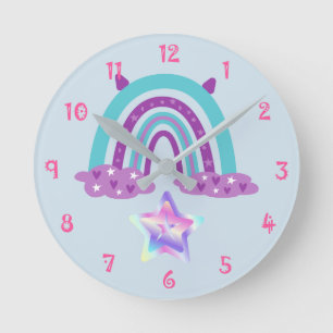Redondo Mediano Reloj de redondeo arco iris