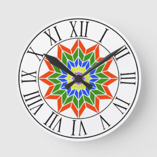 Redondo Mediano Reloj de redondeo del tiempo del arco iris