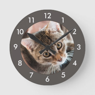Redondo Mediano Reloj de redondeo personalizado de gato kitty