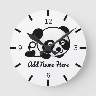 Redondo Mediano Reloj de redondeo personalizado de panda