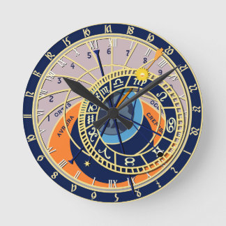 Redondo Mediano Reloj de reloj astronómico de Praga, redonda