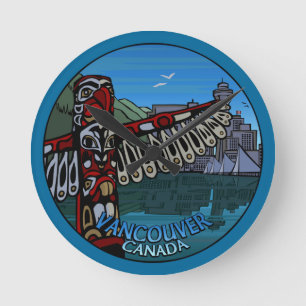 Redondo Mediano Reloj de reloj de Vancouver Regalos Decoración Van