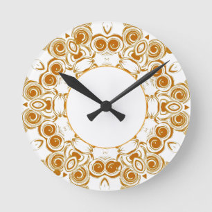 Redondo Mediano Reloj de remolino dorado