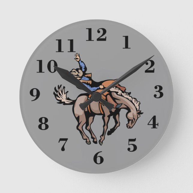 Redondo Mediano reloj de rodeo de vaquero y de caballo (Anverso)