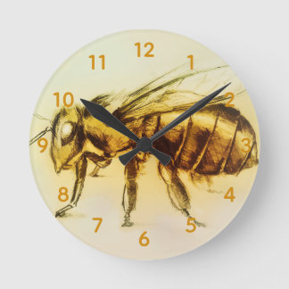 Redondo Mediano Reloj de ronda de abejas de avispón amarillo, esbo