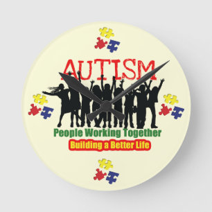 Redondo Mediano Reloj de ronda de autismo (medio)