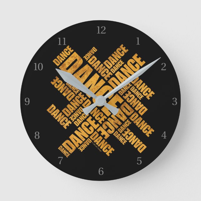 Redondo Mediano Reloj de ronda de baile tipográfico (Anverso)