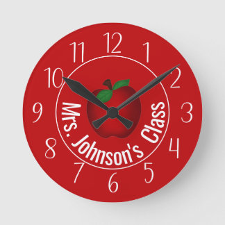 Redondo Mediano Reloj de ronda personalizado de los profesores de 