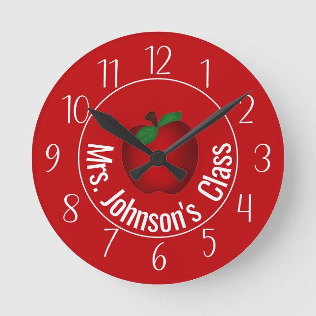 Redondo Mediano Reloj de ronda personalizado de los profesores de  (Anverso)