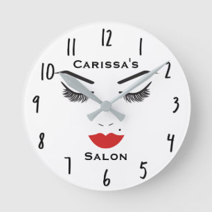 Redondo Mediano Reloj de salón de belleza de maquillaje de cara pe