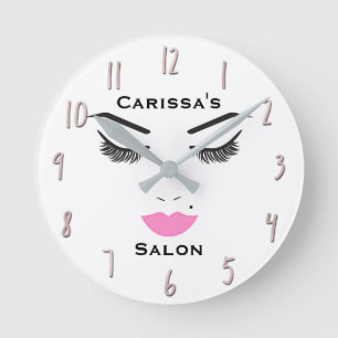 Redondo Mediano Reloj de Salón de Belleza Maquillaje Cara Pestañas