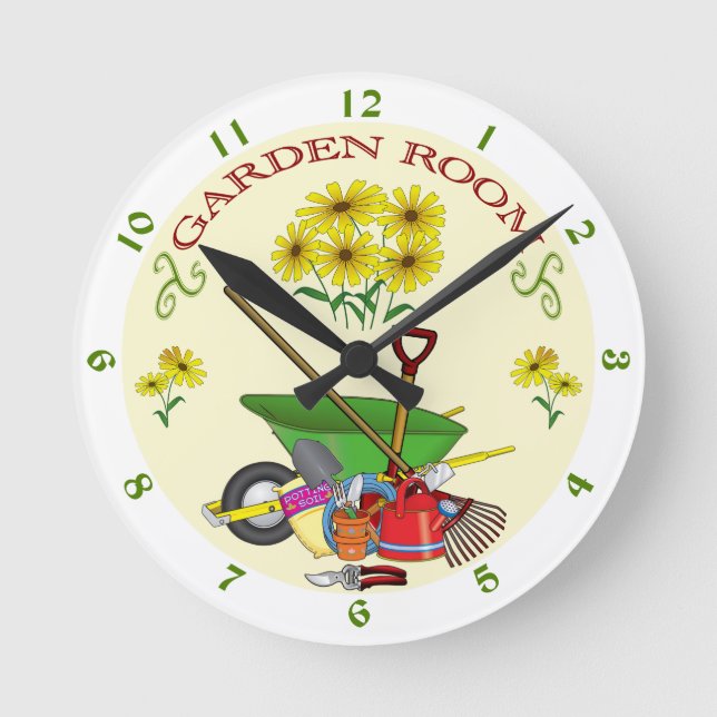 Redondo Mediano Reloj de salón de jardín (Anverso)