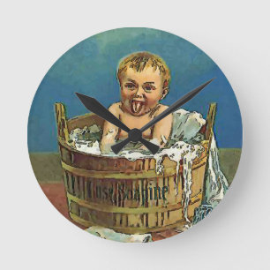 Redondo Mediano Reloj de salón de lavado de bebé