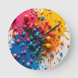 Redondo Mediano Reloj de salpicaduras de pintura