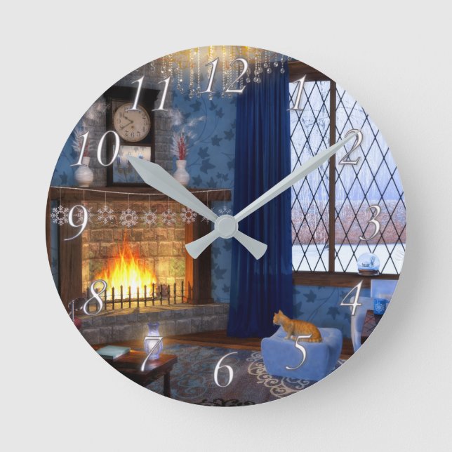 Redondo Mediano Reloj de serenidad de invierno (Anverso)
